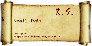 Krall Iván névjegykártya